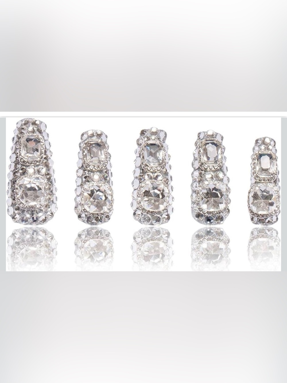 NIB LOVFUL Silver Majesty Press-On Nails